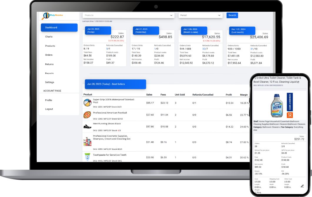 walymetrics on laptop and mobile device